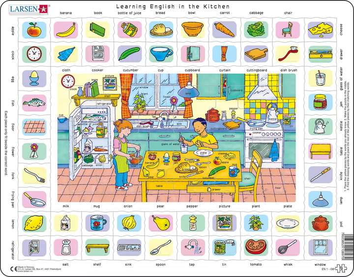 Puzzle Larsen Maxi Learning English Kitchen (7023852108970) - obraz 1