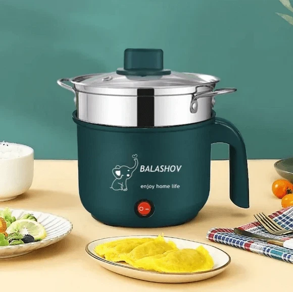 Электрическая рисоварка с антипригарным покрытием Rice Cooker 600 Вт Зеленая - изображение 3