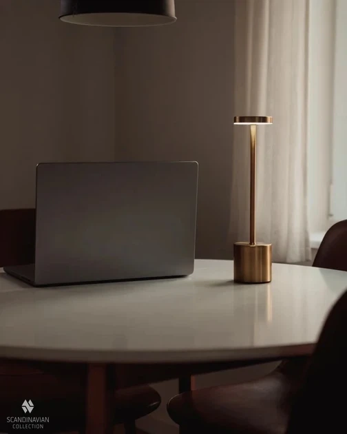 Светодиодная настольная лампа с сенсорным управлением на аккумуляторе Tablelamp Gold 3 режима подсветки - Фото 6 Светодиодная настольная лампа с сенсорным управлением на аккумуляторе Tablelamp Gold 3 режима подсветки - изображение 6