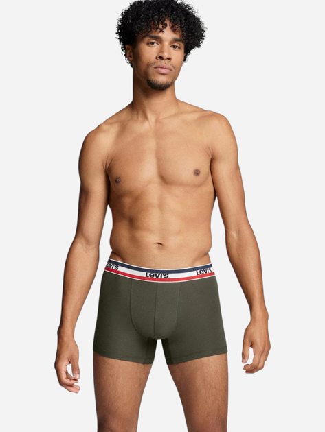 Zestaw majtek męskich typu bokserki bawełnianych 3 szt Levi's Logo Boxer Brief 3P 100002870-009 XL Khaki (8720245437530) - obraz 5