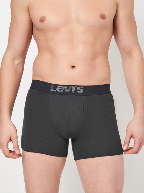 Набір трусів-боксерів чоловічих бавовняних Levi's Opt Ill Boxer Brief Org Co 701203921-007 L 2 шт Сірий/Чорний (8720245183642) - зображення 2