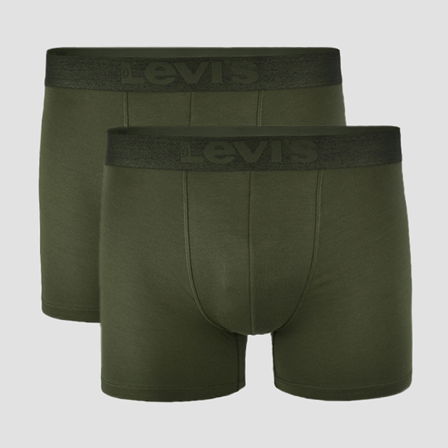 Набір трусів-боксерів чоловічих бавовняних Levi's Mel Wb Boxer Brief Org Co 2 701203923-003 L 2 шт Хакі (8720245288828) - зображення 1