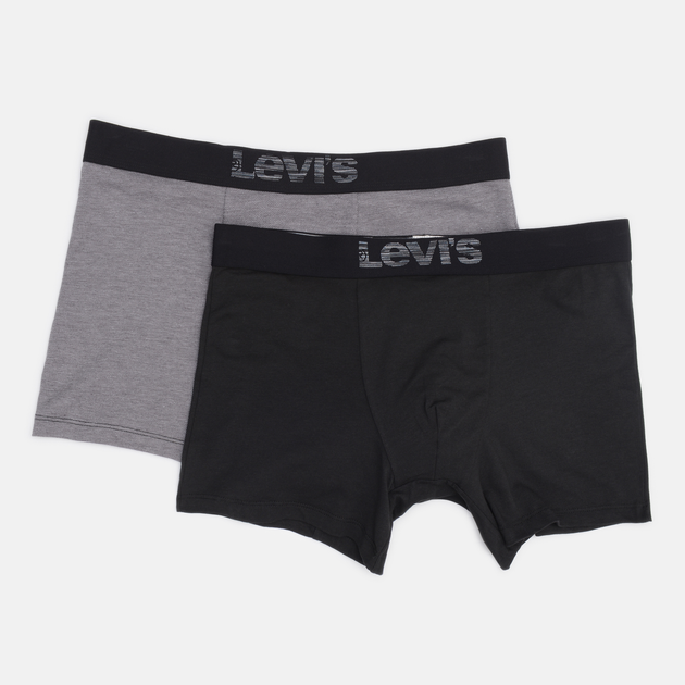 Zestaw majtek męskich typu bokserki bawełnianych 2 szt Levi's Opt Ill Boxer Brief Org Co 701203921-007 M Szary/Czarny (8720245183635) - obraz 6