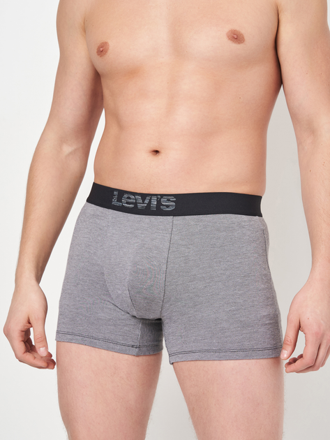 Zestaw majtek męskich typu bokserki bawełnianych 2 szt Levi's Opt Ill Boxer Brief Org Co 701203921-007 L Szary/Czarny (8720245183642) - obraz 4