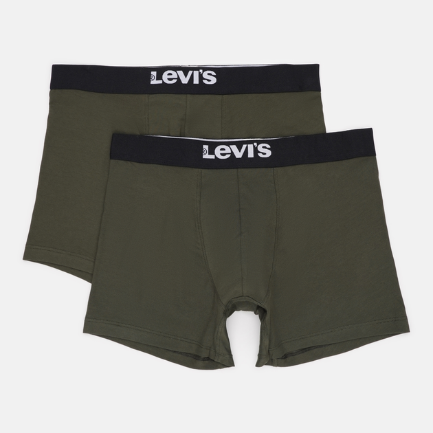 Набір трусів-боксерів чоловічих бавовняних Levi's Sld Basc Boxer Brief Org Co 701222842-012 XL 2 шт Хакі (8720245437899) - зображення 1