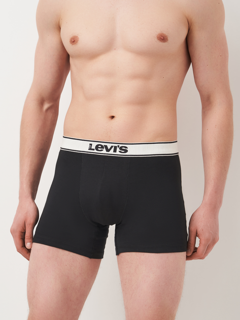 Zestaw majtek męskich typu bokserki bawełnianych 2 szt Levi's Vntg Htr Boxer Brief Org Co 701227424-001 XL Czarny (8720245581226) - obraz 3