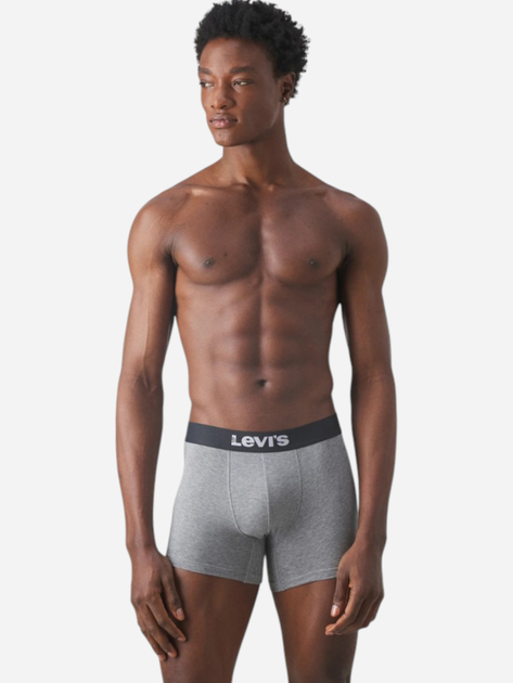 Набір трусів-боксерів чоловічих бавовняних Levi's Logo Aop Boxer Brief Org Co 701227428-002 M 2 шт Сірий (8720245581585) - зображення 7