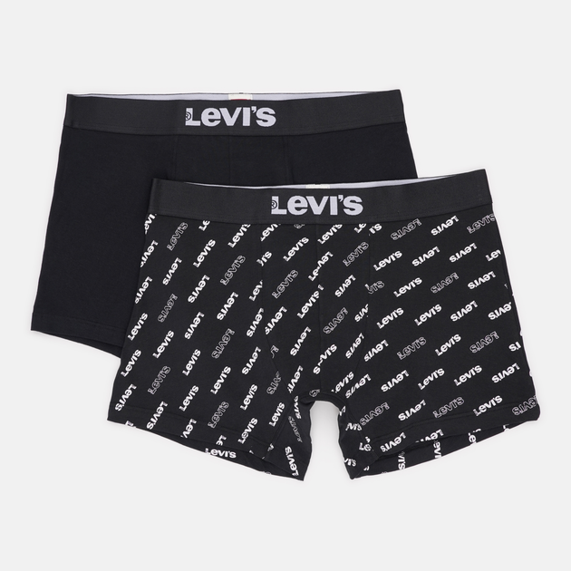 Набір трусів-боксерів чоловічих бавовняних Levi's Logo Aop Boxer Brief Org Co 701227428-003 XL 2 шт Чорний (8720245581653) - зображення 1