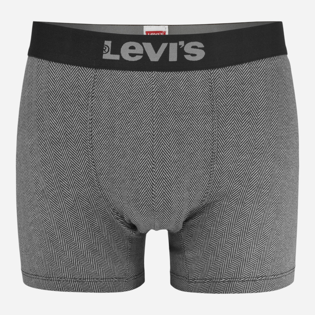 Набір трусів-боксерів чоловічих бавовняних Levi's Herringbone Boxer Brief 2P 701229543-003 M 2 шт Чорний/Сірий (8720245660150) - зображення 2