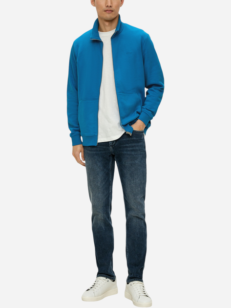 Толстовка на флісі на блискавці чоловіча s.Oliver Sweatshirt Jacke langarm 10.3.11.14.141.2138655-5524 S Синя (4099974732594) - зображення 3