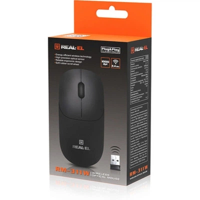 Мышка REAL-EL RM-311W Wireless Black (EL123200041) - Фото 3 Мышка REAL-EL RM-311W Wireless Black (EL123200041) - изображение 3
