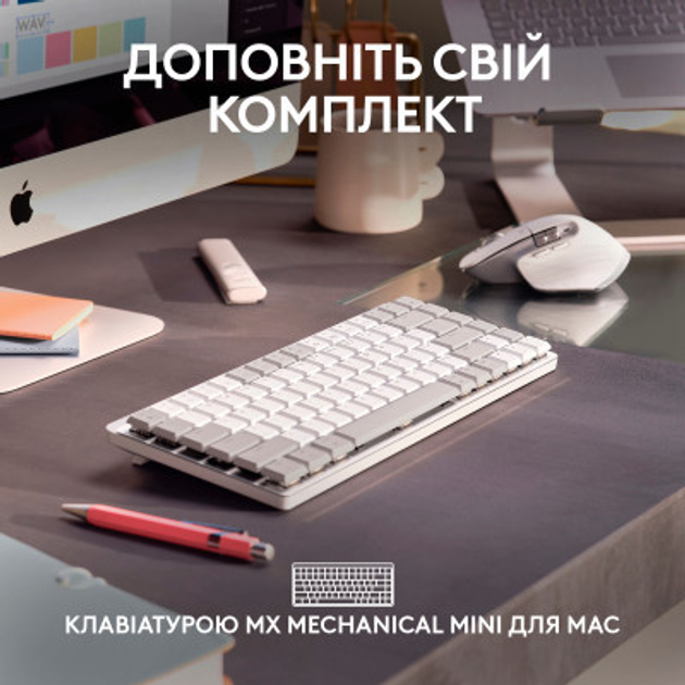 Мышка Logitech MX Master 3S For Mac Performance Wireless Pale Grey (910-006572) - изображение 3