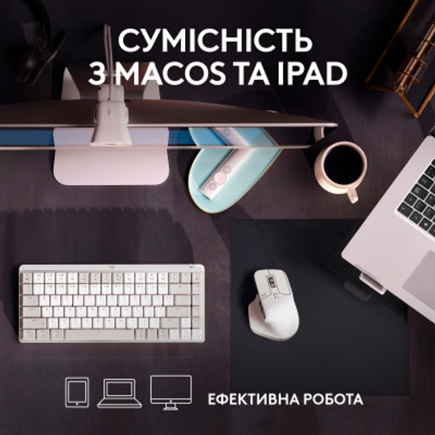 Мышка Logitech MX Master 3S For Mac Performance Wireless Pale Grey (910-006572) - изображение 6