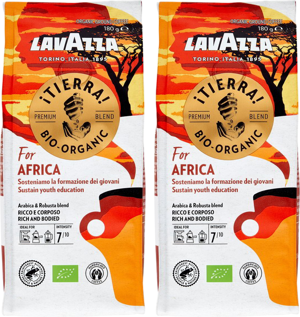 Kawa mielona Lavazza Tierra Bio-Organic for Africa 2 x 180 g (8000070049604/2) - obraz 1