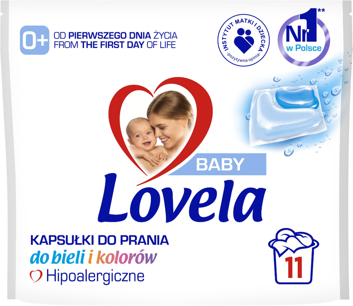 Kapsulki do prania Lovela Baby do bieli i kolorow 2 x 11 szt (5908252013883/2) - obraz 2