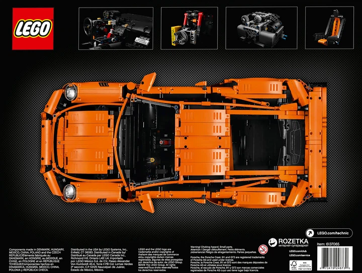 Конструктор LEGO TECHNIC Porsche 911 GT3 RS 2704 деталі (42056