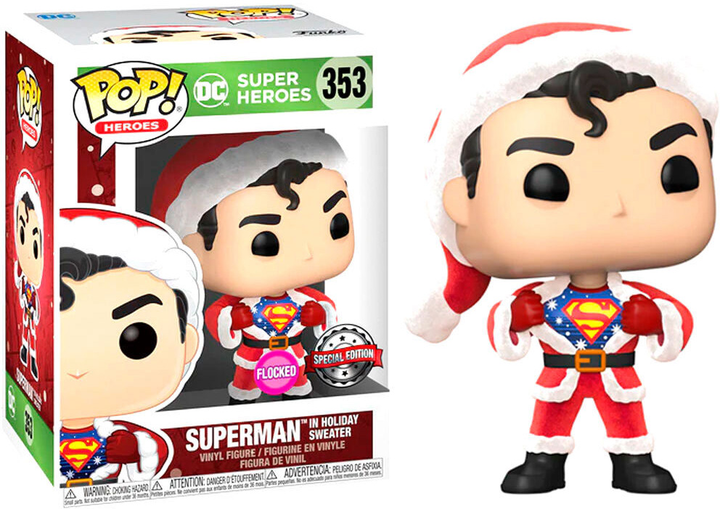 Zestaw prezentowy Funko Pop! & Tee Back DC Comics Superman Exclusive Flocked Figurka 9 cm + Koszulka Rozmiar M (889698506465) - obraz 2