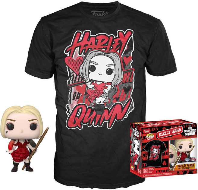 Zestaw prezentowy Funko Pop! & Tee DC Comics Escuadron Suicida Harley Quinn Figurka 9 cm + Koszulka Rozmiar XL (889698567480) - obraz 2