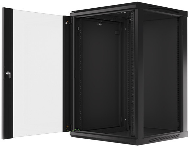 Серверна підвісна шафа Lanberg 19" 18U 600x600 Black (WF01-6618-10B) - зображення 4
