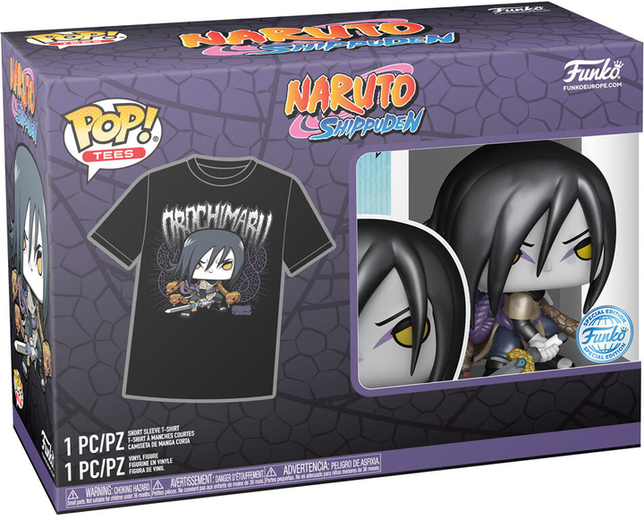 Zestaw prezentowy Funko Pop! & Tee Naruto Shippuden Orochimaru Figurka 9 cm + Koszulka Rozmiar S (889698745338) - obraz 1