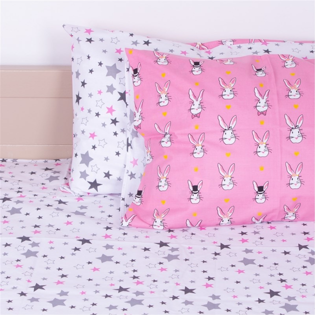 Акція на Наволочка MirSon Ranforce Elite 17-0528 Bunnies pink 40x60 см від Rozetka