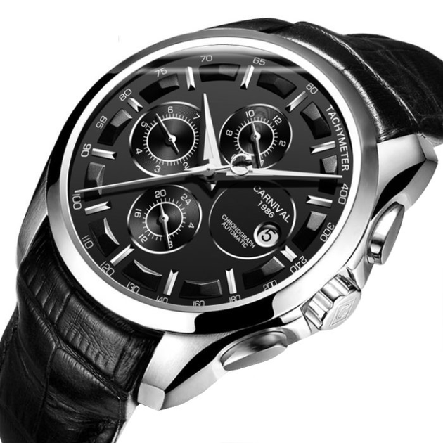 Мужские часы Carnival Genius Black Silver New - изображение 1