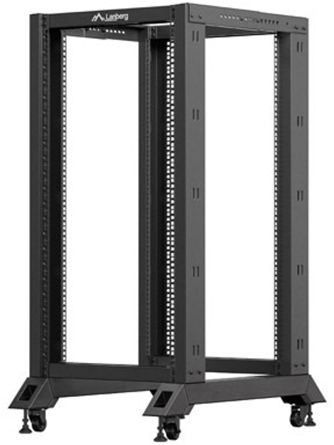 Stojak serwerowy Lanberg Open Rack 19" 22U 600x800 Black (OR01-6822-B) - obraz 3