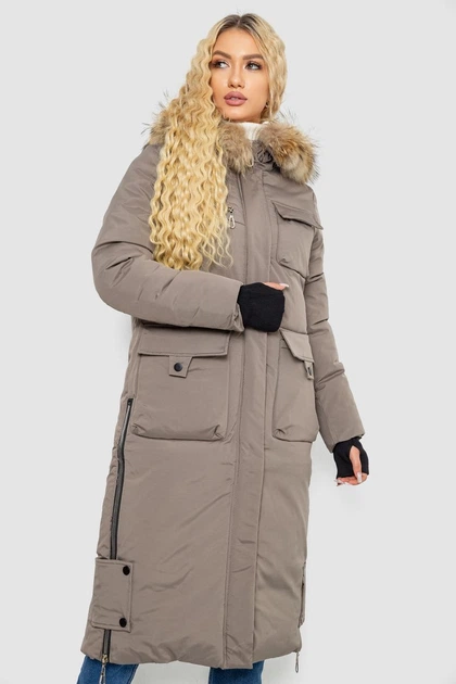Куртка жіноча зимова, колір мокко, XXL 243R8366 - Фото 3 Куртка жіноча зимова, колір мокко, XXL 243R8366 - изображение 3