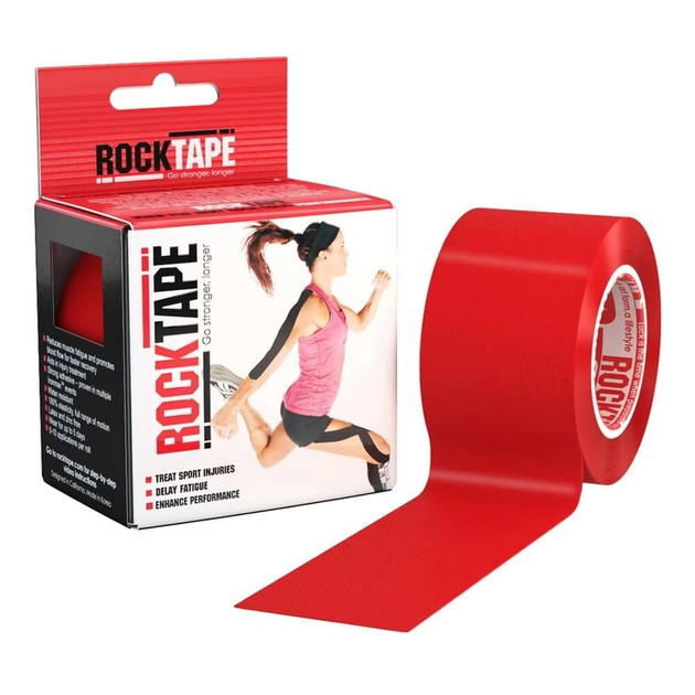 Кинезио тейп RockTape Standart CША 5 см х 5 м красный - изображение 1