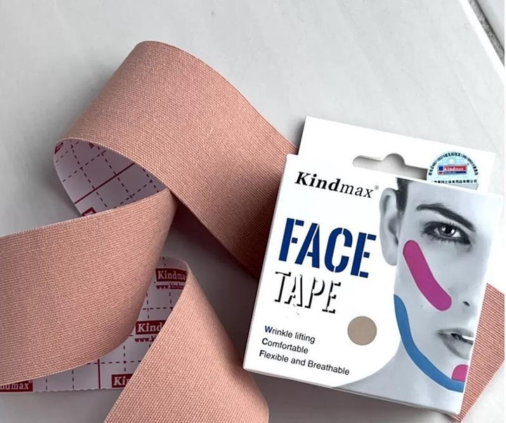 Кинезио тейп для лица Kindmax Face Tape 5см х 5м бежевый - изображение 2