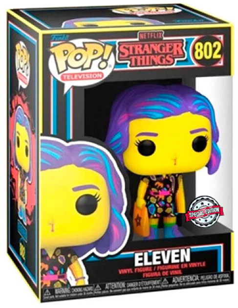 Figurka Funko Pop! Stranger Things Eleven in Mall Outfit Black Light Exclusive 9 cm (889698598194) - obraz 1