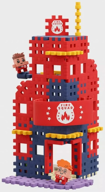 Klocki konstrukcyjne Marioinex Mini Waffle City Remiza Strażacka 280 szt (5903033906279) - obraz 5