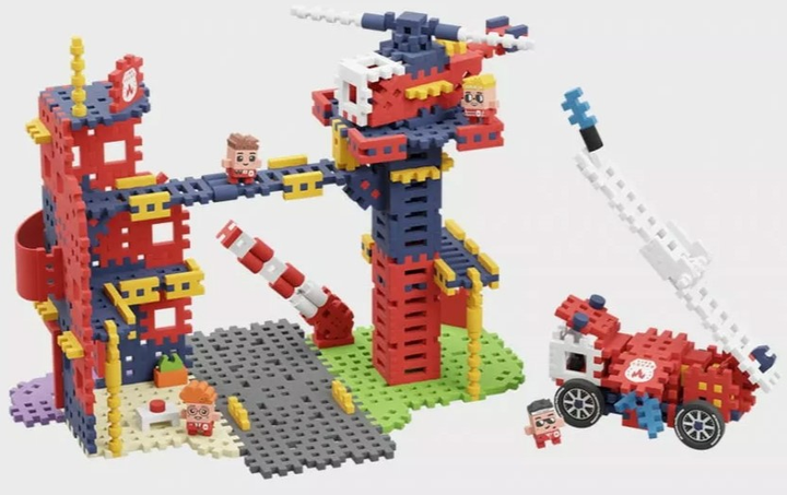 Klocki konstrukcyjne Marioinex Mini Waffle City Remiza Strażacka 280 szt (5903033906279) - obraz 6