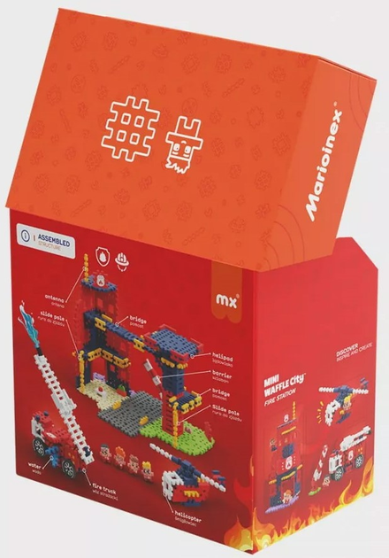 Klocki konstrukcyjne Marioinex Mini Waffle City Remiza Strażacka 280 szt (5903033906279) - obraz 8