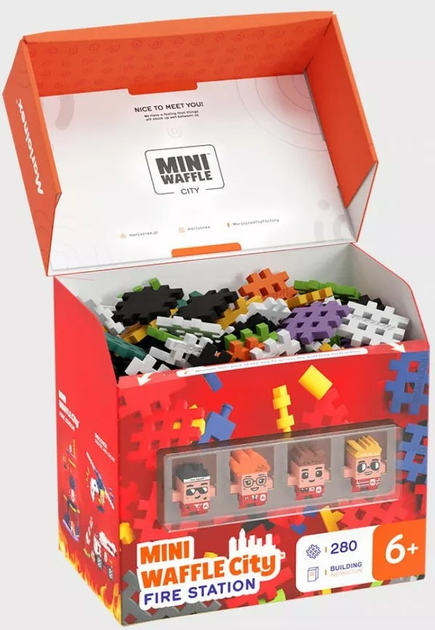 Klocki konstrukcyjne Marioinex Mini Waffle City Remiza Strażacka 280 szt (5903033906279) - obraz 9
