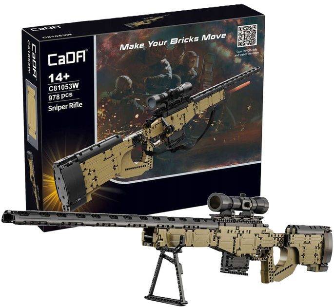 Klocki konstrukcyjne CaDa C81053W Sniper Rifle 978 szt (6948061927444) - obraz 1