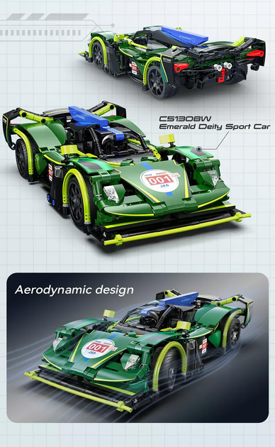 Klocki konstrukcyjne CaDa C51303W Phantom Wing Sport car zdalnie sterowany 395 szt (6948061930413) - obraz 8