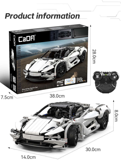 Klocki konstrukcyjne CaDa C51305W Storming Sport Car 30 cm zdalnie sterowany 402 szt (6948061929875) - obraz 10