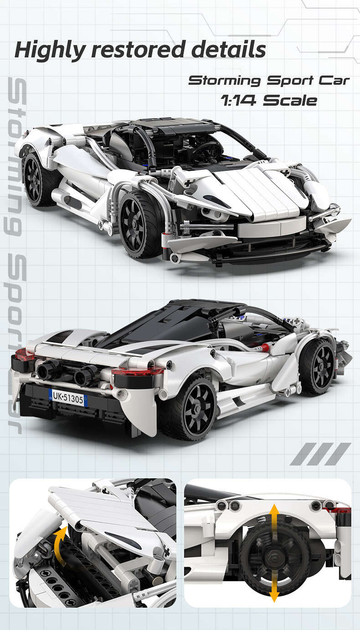 Klocki konstrukcyjne CaDa C51305W Storming Sport Car 30 cm zdalnie sterowany 402 szt (6948061929875) - obraz 11