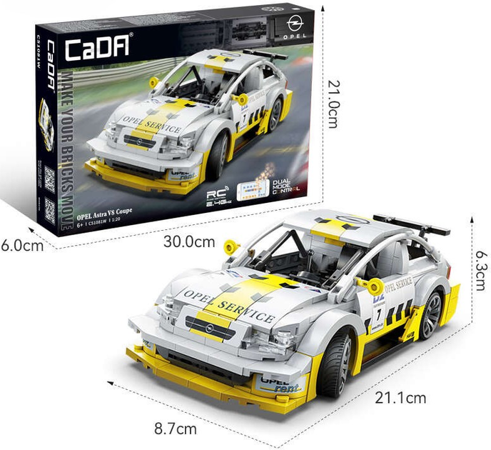 Klocki konstrukcyjne CaDa C51081W Opel Astra V8 Coupe zdalnie sterowany 330 szt (6948061929592) - obraz 10