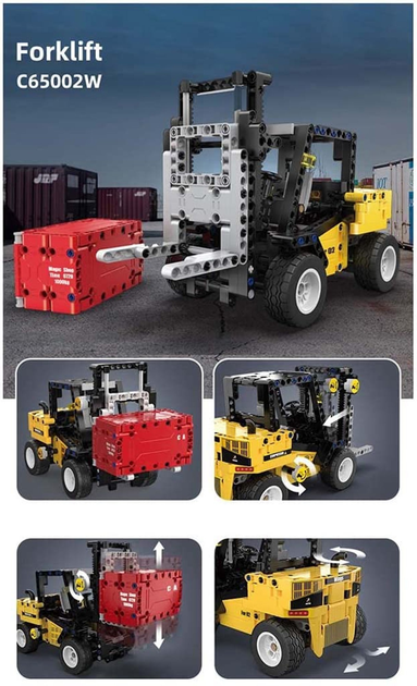 Klocki konstrukcyjne CaDa C65002W Wózek widłowy 25 cm 388 szt (6948061927567) - obraz 6