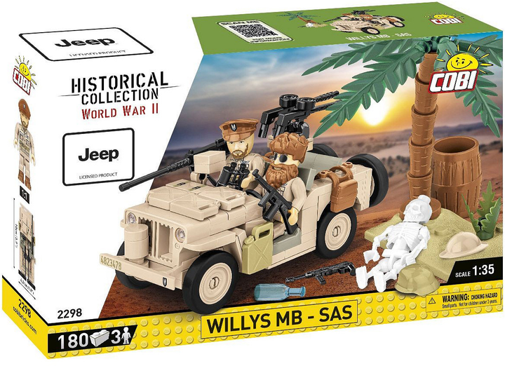 Klocki konstrukcyjne Cobi 2298 Historical Collection World War II Willys MB-SAS 180 szt (5902251022983) - obraz 1