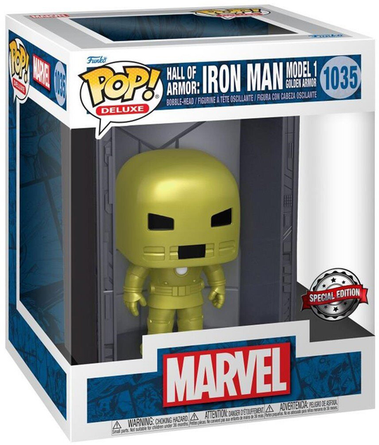 Фігурка Funko Pop! Deluxe Marvel Hall of Armor Iron Man Model 1 Golden Armor Bobble-Head 10 см (889698637398) - зображення 1