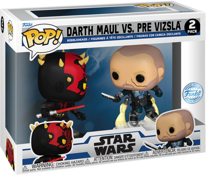 Zestaw figurek Funko Pop! Disney Star Wars Clone Wars Duels Darth Maul VS Pre Vizsla Bobble-Head 2 szt (889698747448) - obraz 1