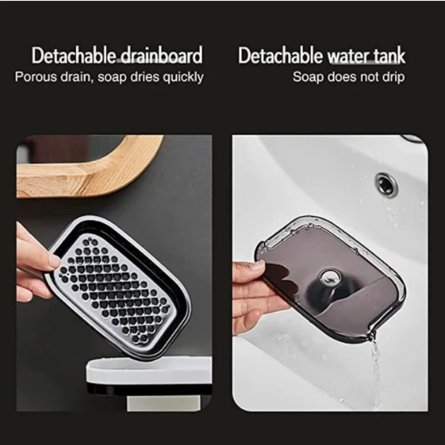 Мильниця настінна на липучку у ванну зі зливом Soap dish - зображення 5