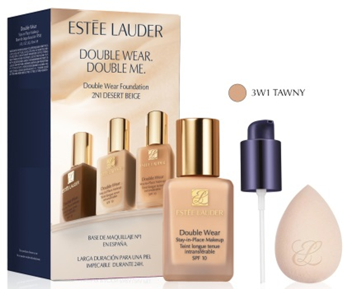 Тональний крем Estee Lauder Double Wear з SPF захистом 3W1 Tawny 30 мл + Дозатор + Губка (887167801103) - зображення 1