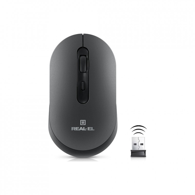 Мышка REAL-EL RM-470W Wireless/Bluetooth Dark Gray (EL123200049) (239378) - изображение 2