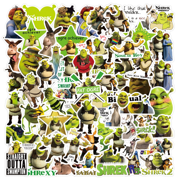 Стикерпак Шрек набор наклеек GeekLand Shrek 60 штук - изображение 3