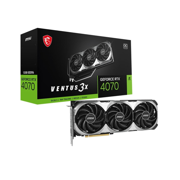 Відеокарта GeForce RTX 4070 12GB GDDR6X Ventus 3X E1 OC MSI (GeForce RTX 4070 VENTUS 3X E1 12G OC) - изображение 1