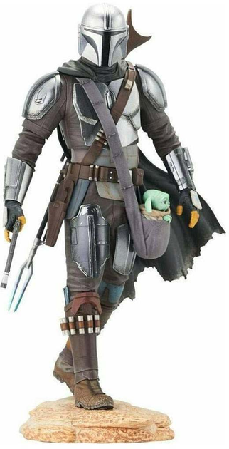 Figurka Diamond Select Toys Premier Star Wars The Mandalorian Mando With Child 25 cm (699788843970) - obraz 1